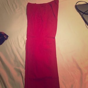 Wide leg red slacks